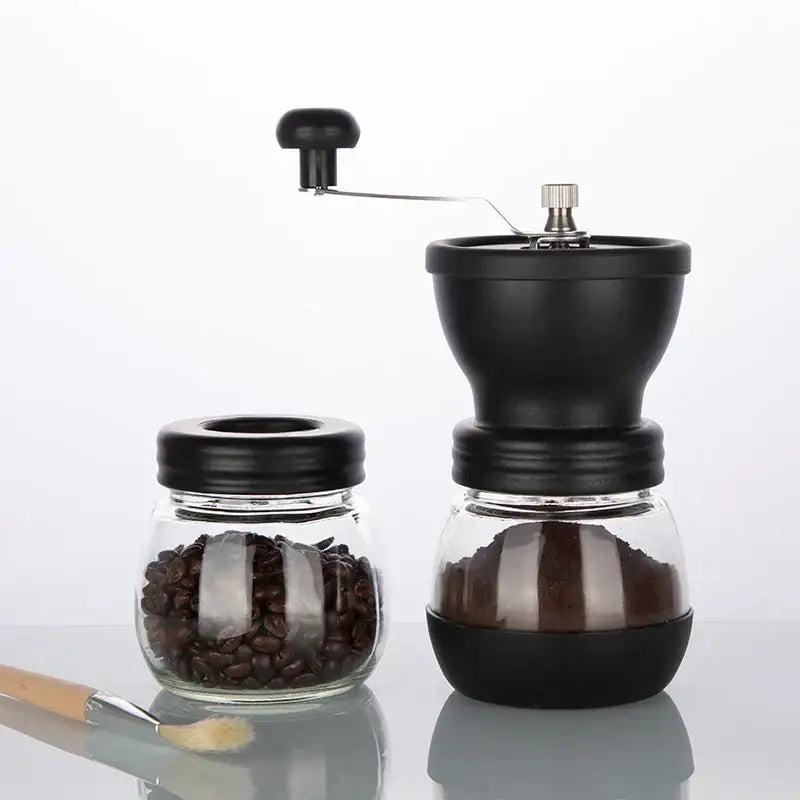 Black ceramic hand rocking coffee grinder kitchen manual mill
