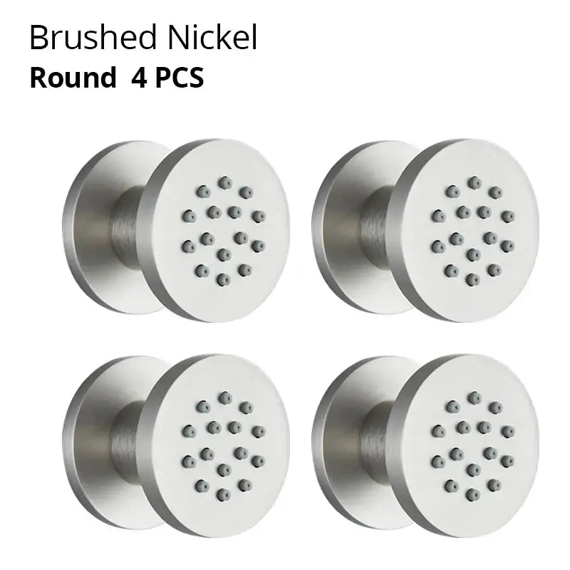 Black chrome & brushed nickel brass body round shower spa jets bathroom