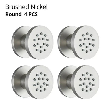 Black chrome & brushed nickel brass body round shower spa jets bathroom