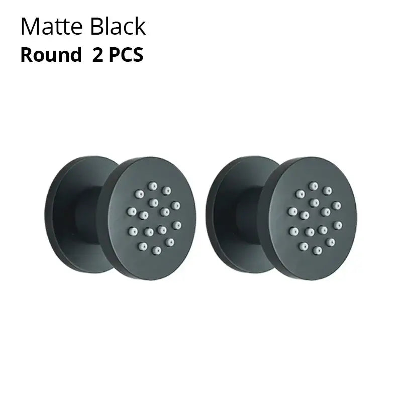 Black chrome & brushed nickel brass body round shower spa jets bathroom