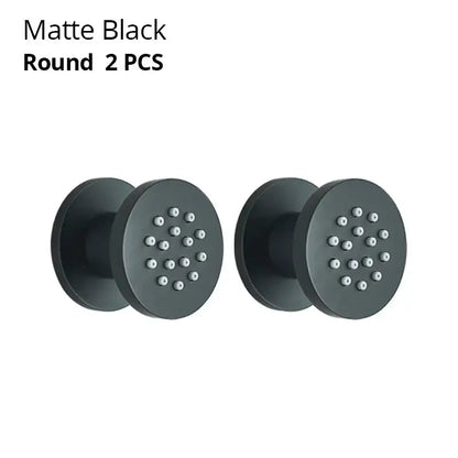 Black chrome & brushed nickel brass body round shower spa jets bathroom