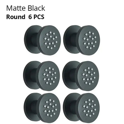 Black chrome & brushed nickel brass body round shower spa jets bathroom