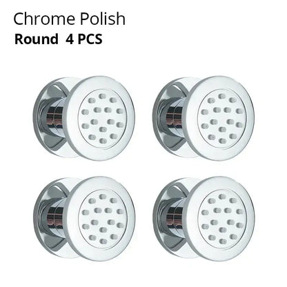 Black chrome & brushed nickel brass body round shower spa jets bathroom