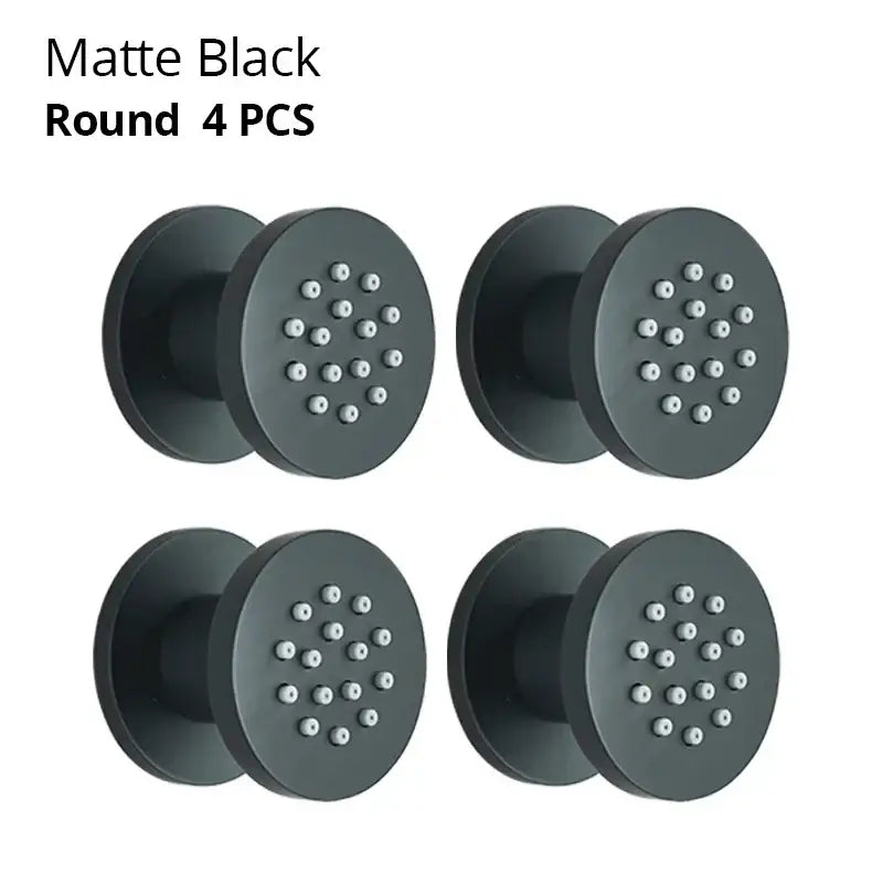 Black chrome & brushed nickel brass body round shower spa jets bathroom