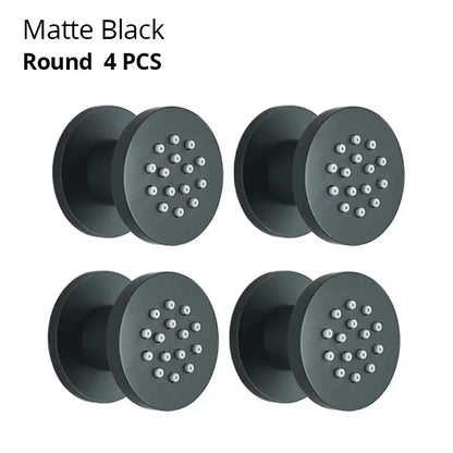 Black chrome & brushed nickel brass body round shower spa jets bathroom