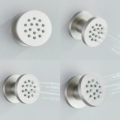 Black chrome & brushed nickel brass body round shower spa jets bathroom