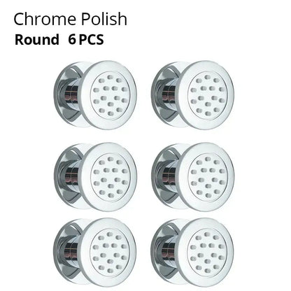 Black chrome & brushed nickel brass body round shower spa jets bathroom