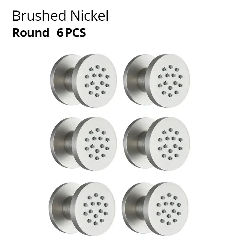 Black chrome & brushed nickel brass body round shower spa jets bathroom