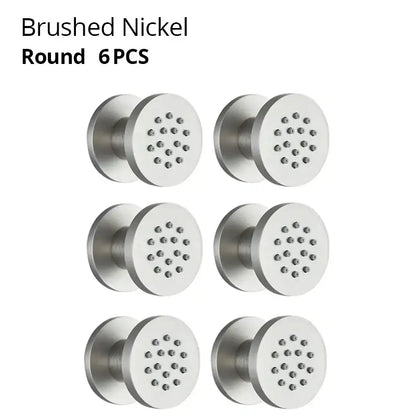 Black chrome & brushed nickel brass body round shower spa jets bathroom