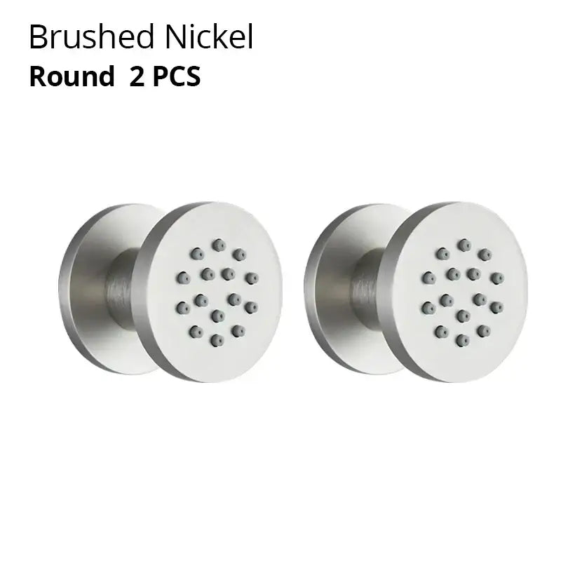 Black chrome & brushed nickel brass body round shower spa jets bathroom