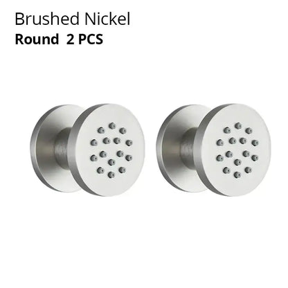 Black chrome & brushed nickel brass body round shower spa jets bathroom