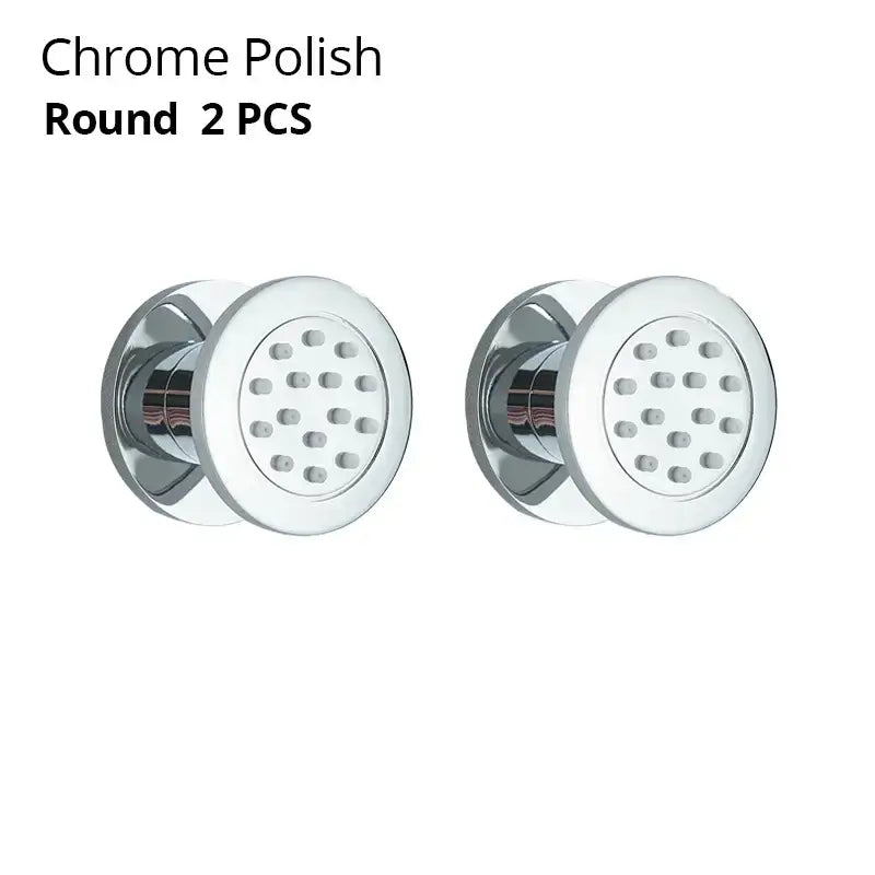 Black chrome & brushed nickel brass body round shower spa jets bathroom
