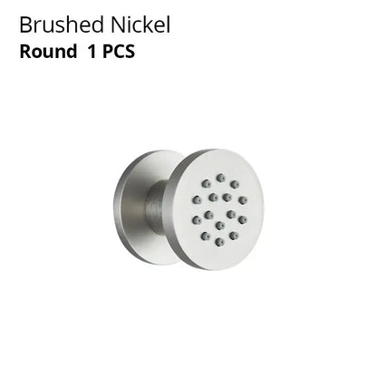 Black chrome & brushed nickel brass body round shower spa jets bathroom