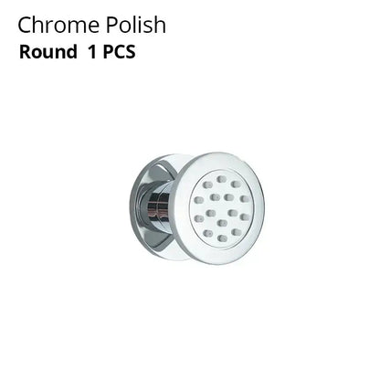 Black chrome & brushed nickel brass body round shower spa jets bathroom