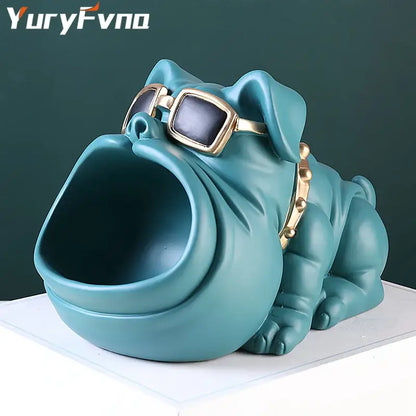 Black cool dog sculpture candy holder and coin bank living room decor