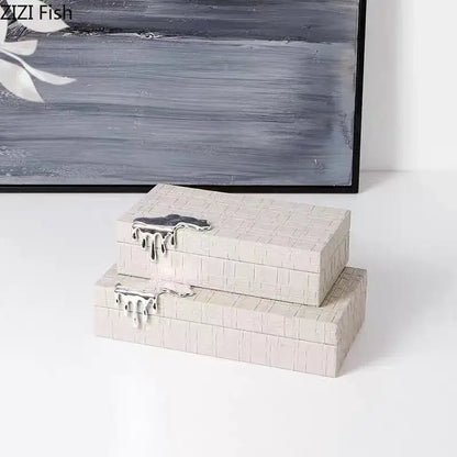 Black crocodile leather jewelry box bedroom silver drip storage case