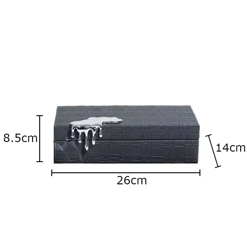 Black crocodile leather jewelry box bedroom silver drip storage case