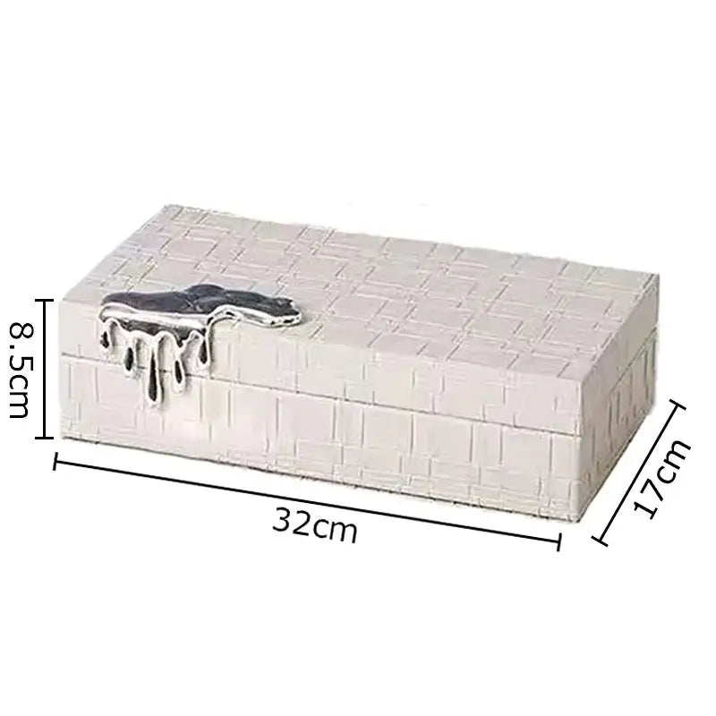 Black crocodile leather jewelry box bedroom silver drip storage case