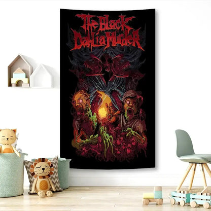Black dahlia murder metal band tapestry studio wall decor