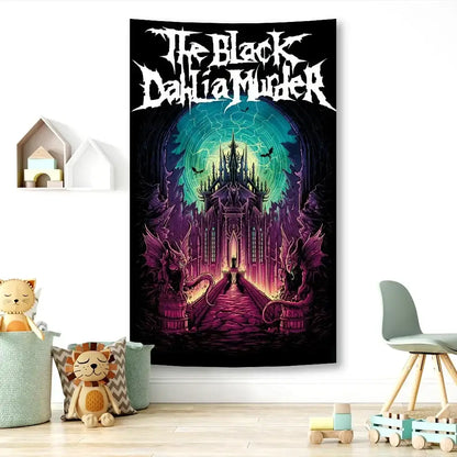 Black dahlia murder metal band tapestry studio wall decor