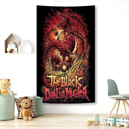 Black dahlia murder metal band tapestry studio wall decor