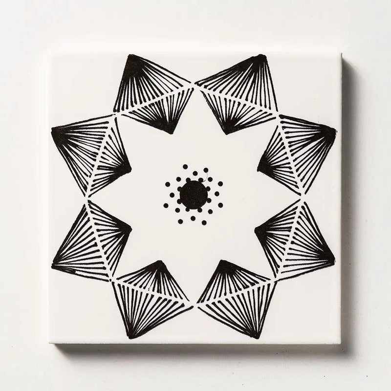 Black Diamonds Glossy Ceramic Tiles 6x6