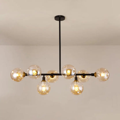 DecorBites™ Black Dimpled Glass Ball Pendant Light for Modern Dining Room Island