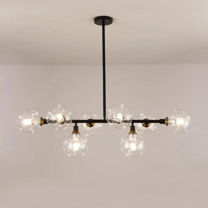 DecorBites™ Black Dimpled Glass Ball Pendant Light for Modern Dining Room Island