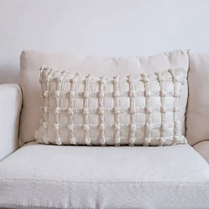 Black dot bubble quilted cushion cover bedroom pom pom decor