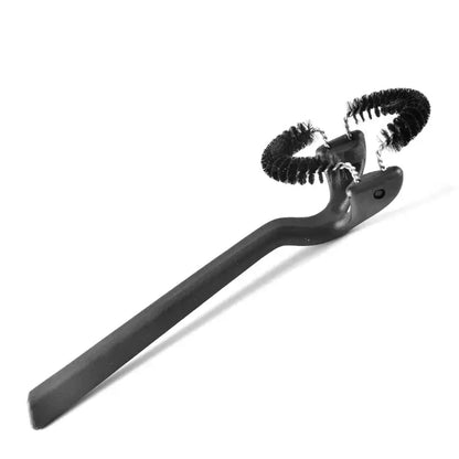 Black dual bristle espresso machine cleaning brush kitchen barista tool