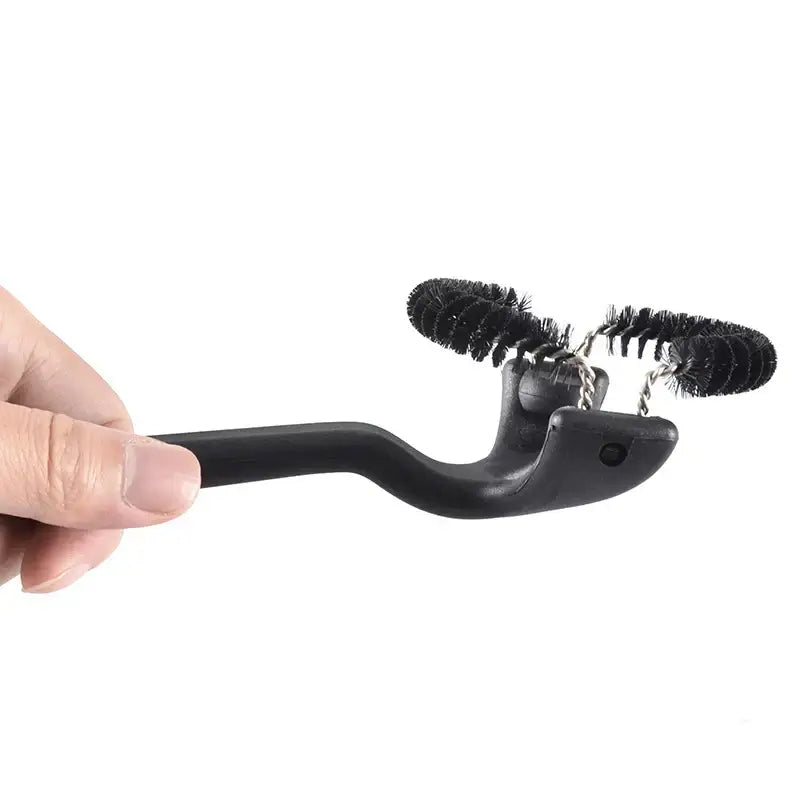 Black dual bristle espresso machine cleaning brush kitchen barista tool