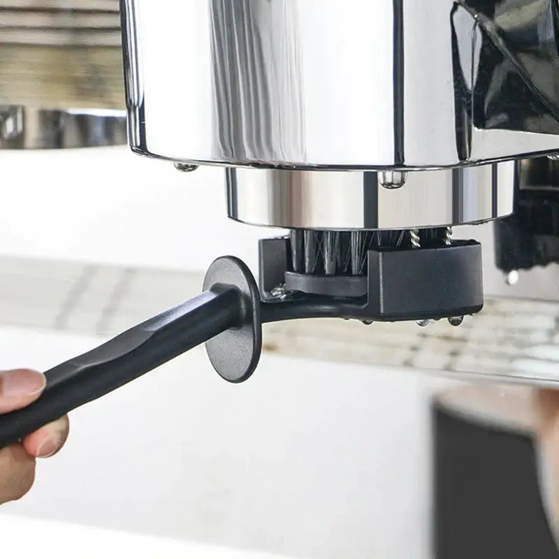 Black espresso machine brewing head cleaner set with spoon kitchen brush
