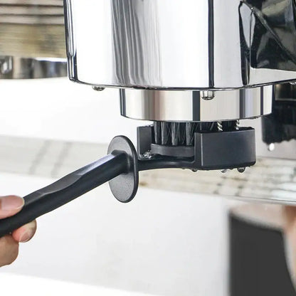 Black espresso machine brewing head cleaner set with spoon kitchen brush