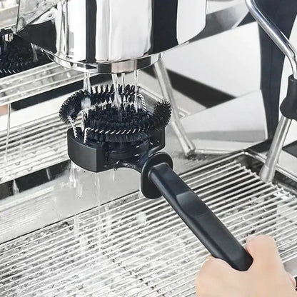 Black espresso machine brewing head cleaner set with spoon kitchen brush