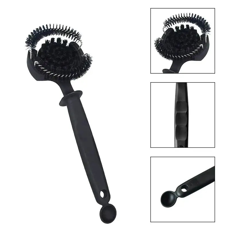 Black espresso machine brewing head cleaner set with spoon kitchen brush