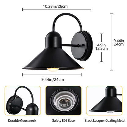 Black farmhouse barn lights outdoor gooseneck sconce for porch