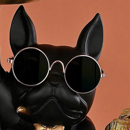 Black french bulldog butler decor tray – living room dog statue