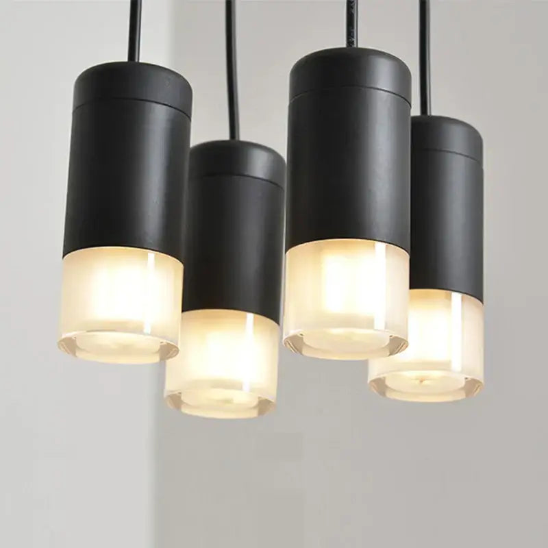 Black geometric designer nordic ceiling chandelier living room light