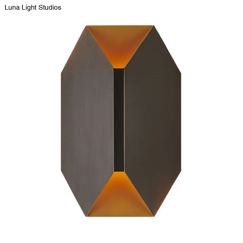 DecorBites™ Black Geometric LED Wall Lamp with Metal Shade - Modern 1 Light Wall Mounted Lighting