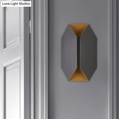 DecorBites™ Black Geometric LED Wall Lamp with Metal Shade - Modern 1 Light Wall Mounted Lighting