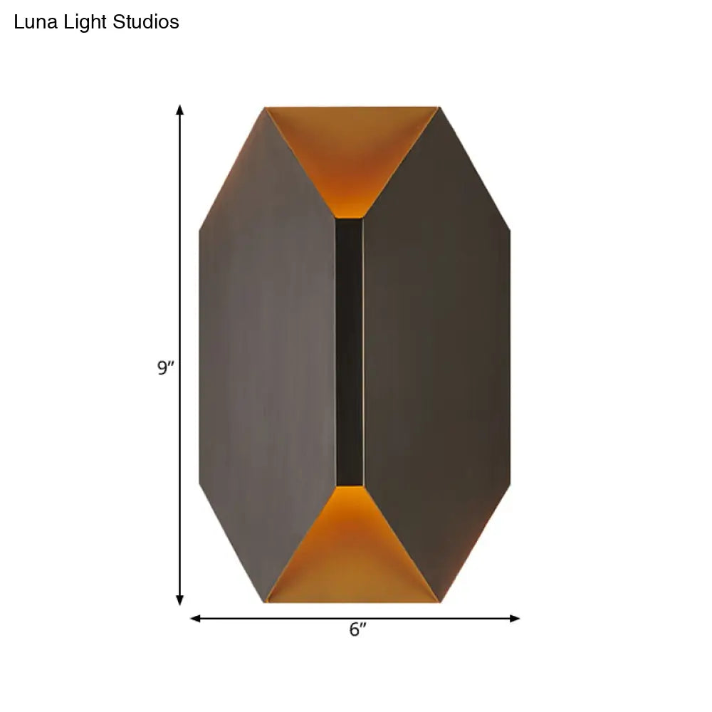 DecorBites™ Black Geometric LED Wall Lamp with Metal Shade - Modern 1 Light Wall Mounted Lighting