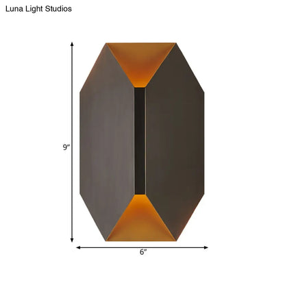 DecorBites™ Black Geometric LED Wall Lamp with Metal Shade - Modern 1 Light Wall Mounted Lighting