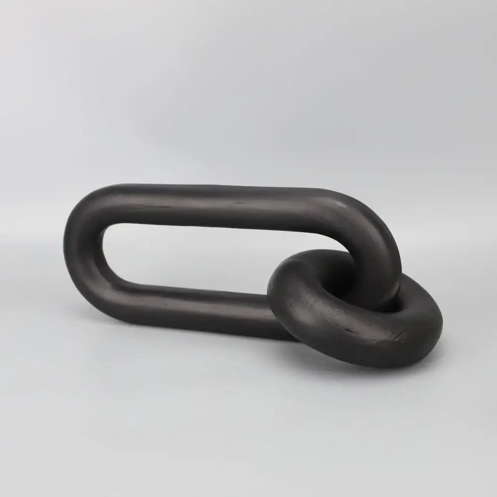 Black geometric resin ornament chain link sculpture living room decor