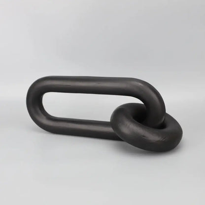 Black geometric resin ornament chain link sculpture living room decor