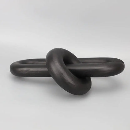 Black geometric resin ornament chain link sculpture living room decor