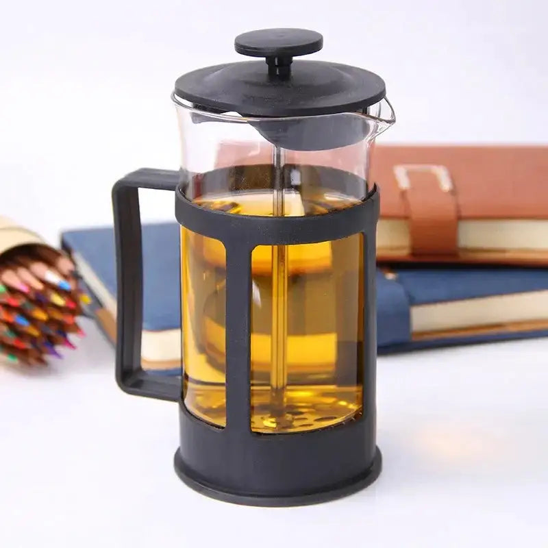 Black glass 350ml french press kitchen coffee and tea maker