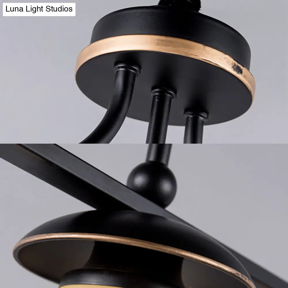 DecorBites™ Black Glass Barrel Island Pendant Light - Classic 3-Light Dining Room Hanging Fixture