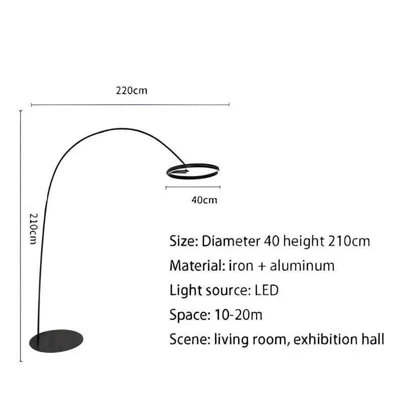 Black & gold arched floor lamp living room grote dimbare