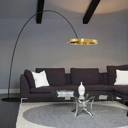 Black & gold arched floor lamp living room grote dimbare