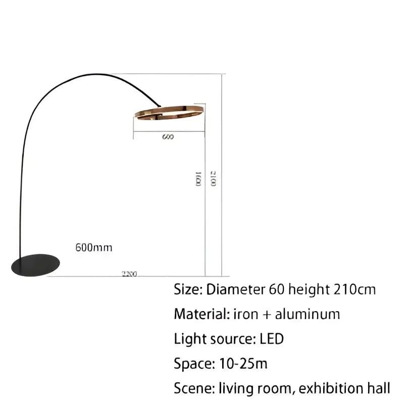 Black & gold arched floor lamp living room grote dimbare